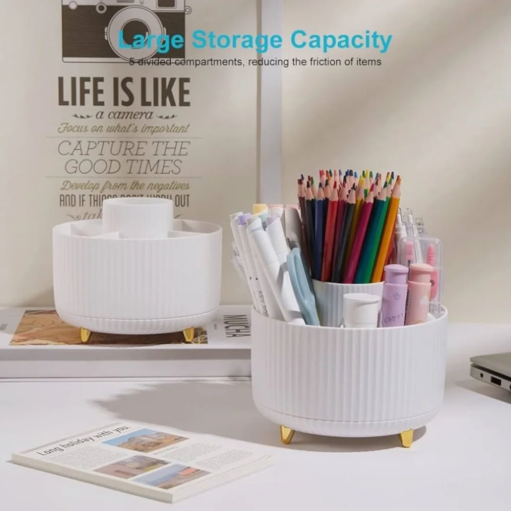 ✨BNWT - Desk Multi-Purpose Holder - 5 Slot - Rotating Organizer - White✨